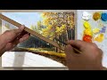 Technique of painting sunlight through tree canopy / Acrylic landscape painting / Art painting.