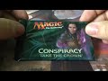 MTG ASMR opening two packs of Conspiracy Take the Crown whispered