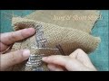 A red house on burlap(Part-1)/burlap embroidery