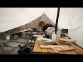 Time lapse of Piper at work, in his wet weather, make-shift workshop.