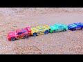 TRANSPORTING PIXAR CARS & FRUITS WITH COLORED & JOHN DEERE vs CLAAS vs TRACTORS - BeamNG.drive #diy