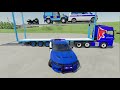 TRANSPORTING CARS, AMBULANCE, POLICE CARS, FIRE TRUCK OF COLORS! WITH TRUCKS! - FS 22