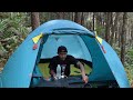 solo camping heavy rain and non-stop storms, sleeping soundly in a very comfortable tent, asmr