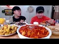 Korean spicy toppokki and street food  social eating
