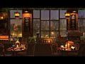 Rainy Night at Cozy Coffee Shop Ambience ☕ Smooth Piano Jazz Instrumental Music for Relaxing, Work
