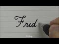 How to write days of the week in cursive handwriting | Neat handwriting | Print style