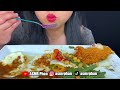 ASMR FRIED CHICKEN DIPPED IN GRAVY & HOT SAUCE (MUKBANG)