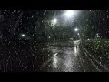 🎧Sleep Instantly with Heavy Rain & the Sound of Lightning Covering the quiet street at night |ASMR