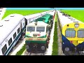 2 FULL SPEED TRAINS CRASHING & FEEL DOWN FROM DOUBLE HIGH PLACE RAILWAY TRACKS| Train simulator 2024