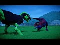 Green Lantern T-rex vs Spiderman Giganotosaurus Big Hero Dinosaurs in Jurassic World Evolution
