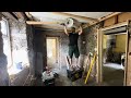 Framing a new kitchen ceiling. Bye bye 200 year old ceiling!