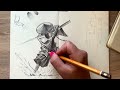 Drawing a Samurai Body with Pencil | Step-by-Step Tutorial