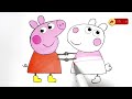 🐷How to draw Peppa pig, Suzy Sheep for Kids & Toddlers |Step by step Easy Peppa Drawing for children