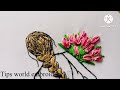 Hair with flowers embroidery 🪡 |Tips world embroidery 🧵