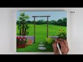 Summer Garden Painting | Acrylic Painting | Aham Art