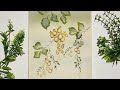 DIY Malowany obrazek na płótnie ,,Letnie gałązki'' (Summer twigs). Farby akrylowe