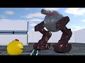 Pacman & Ms. Pacman vs Saw Truck Robot and Combat Robot Monsters