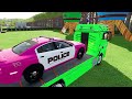 DACIA, VOLSKWAGEN, FORD, BMW COLOR POLICE CARS TRANSPORTING WITH TRUCKS - BeamNG.drive