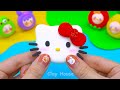 Build Simple Hello Kitty vs Frozen House in Hot and Cold Style From Clay ❄️ DIY Miniature House