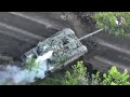 Ukraine, Brazhkivka에서 우크라이나 93 기계화 여단이  장거리 FGM-148 Javelin ATGM 미사일로 러시아군 T-80BV 탱크를 공격하다