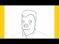 How to draw Elzar with guidelines step by step (Futurama)