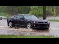 Cars & Trucks driving through Flooding in Hampshire, IL - May 17, 2020