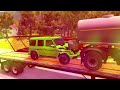 TRANSPORTING PIXAR CARS & FRUITS WITH COLORED & JOHN DEERE vs CLAAS vs TRACTORS - BeamNG.drive #962