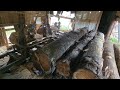 Sawing four white pine logs for a special order #69