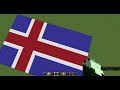 I Made Flag of Iceland Pixel Art / Hice la bandera de Islandia Pixel Art (Minecraft)