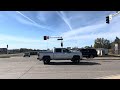 A No Turn on Red LED blankout sign at an Intersection in Minot ND