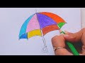 Kids Drawing : How To Draw A Umbrella Step By Step | #umbrelladrawing