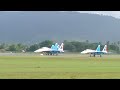 Russian Knight SU-35 takeoff at Langkawi International Airport.