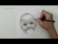 Drawing a Realistic Baby Face with Graphite Pencils - Baby Portrait