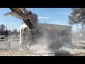 Demolishing a Bank Vault And Caving In The Basement Using a 323 Caterpillar Excavator