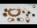 Spiral earring with spherical stone - Simple jewelry from copper wire 402