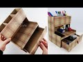 DIY - Desktop Organizer from Cardboard | Pen Holder Organizer | Paper Craft | Cardboard Craft