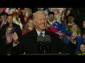 US President Joe Biden gives speech in Ballina marking the end of his Irish visit