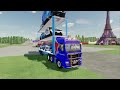 TRANSPORTING CARS, AMBULANCE, POLICE CARS, FIRE TRUCK OF COLORS! WITH TRUCKS! - FS 22