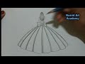 How to draw a girl with beautiful dress drawing || Beautiful dress drawing