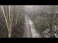 Light snow on abandoned railway