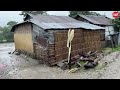 Walking through a Village on Flooded River Dam Villagers are SCARED of Flood in Rain