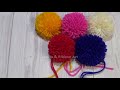 Super Easy POM POM Making Ideas with Fingers - Hand Embroidery Easy Trick - Woolen Flower Making