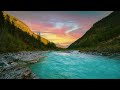 4K Sunset River Evening Ambience with Birdsong | Relaxing Nature Sounds for Sleep and Meditation