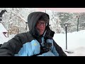 SNOW STORM CAMPING in an INFLATABLE TENT w/ Heavy Snow