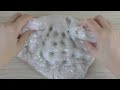 WHITE SLIME Mixing makeup and glitter into Clear Slime Satisfying Slime Videos