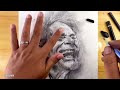 Portrait pencil sketch drawing of laughing old man || easy drawing || portrait drawing