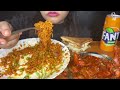 MAGGIE MASALA NOODLE , CHILLI CHICKEN LOLIPOP, WITH CHEESE BREAD TOAST || FANTA DRINK || MUKBANG