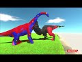 T rex spiderman vs brachiosaurus. Khủng long bạo chúa đấu với khủng long cổ dài. DinosaurTV