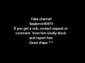 Fake Channel Warning (Please Mirror Or Announce)