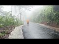 Super heavy rain and foggy strong wind storm in Indonesian village life l ASMR sounds for sleep